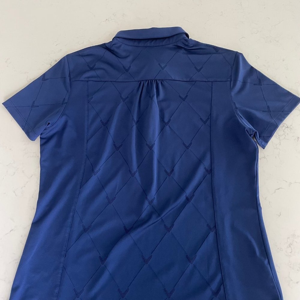 Callaway Athletic SS 5 Snap Polo Golf Shirt in Poly Blend Cobalt Blue Sz L NWOT - Picture 8 of 14